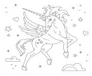 Coloriage princesse licorne arc en ciel dessin