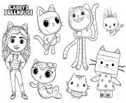 Gabbys Dollhouse Gabby Chat serie animee pour enfants dessin à colorier