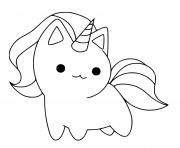 chat licorne simple facile dessin à colorier