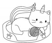 bebe chat licorne dessin à colorier