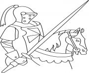 chevalier fantastique sur son cheval dessin à colorier