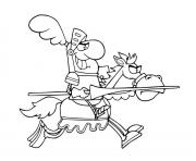 Coloriage chevalier sur son cheval facile dessin