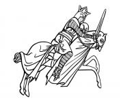 chevalier en vitesse dessin à colorier