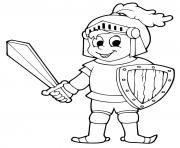 chevalier et son bouclier facile dessin à colorier