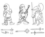 Coloriage chevaliers de la guerre