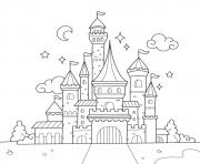 Coloriage chateau princesse disney dessin