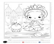 princesse disney Tiana kawaii dessin à colorier