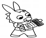 Trotro joue de l accordeon musique dessin à colorier