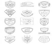 Coloriage logos clubs de rugby equipes de France FFR dessin