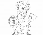 rugby enfant avec un balon de rugby dessin à colorier