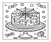 support gateau toile araignee halloween dessin à colorier