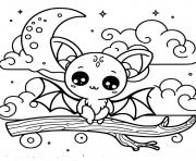 petite chauve souris etoiles dessin à colorier