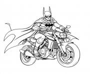 batman moto batmobile pour attraper spiderman dessin à colorier