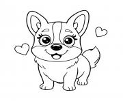 chien corgi maternelle cute 2 dessin à colorier