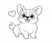 chien corgi maternelle cute 3 dessin à colorier