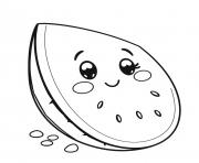 melon deau pasteque 2 fruit kawaii dessin à colorier