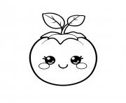 tomate fruit kawaii dessin à colorier