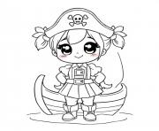 Coloriage pirate ouvre le tresor dessin