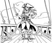 Coloriage bataille entre pirates sur une ile dessin