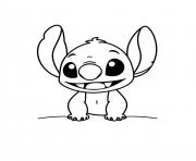 stitch souriant en noir et blanc 1 dessin à colorier