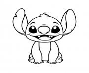 stitch souriant blanc noire dessin à colorier