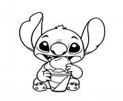 stitch mangeant une glace 2 dessin à colorier