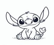 stitch adorable expression dessin à colorier