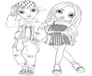 Coloriage jeune fille stylisee en uniforme scolaire dessin