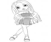 Coloriage jeune fille stylisee en uniforme scolaire dessin