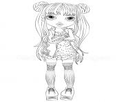 poupee de mode stylisee avec tenue rainbow high dessin à colorier