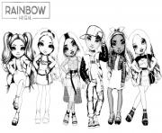 rainbow high fashion dolls lineup dessin à colorier