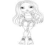 Coloriage jeune fille stylisee en uniforme scolaire dessin