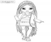 Coloriage jeune fille stylisee en uniforme scolaire dessin