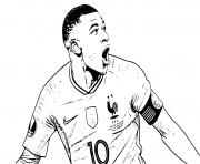 kylian mbappe joueur de football en action numero 10 1 dessin à colorier