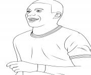 kylian mbappe foot souriant en pull over dessin à colorier