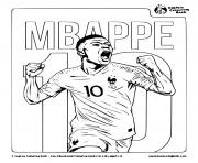 kylian mbappe celebration de joueur de football numero 10 dessin à colorier