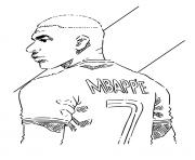 Kylian Mbappe Football Joueur numero sept 7 dessin à colorier