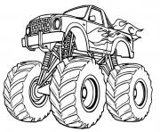 Monster truck feu dessin à colorier