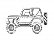 4x4 jeep monster truck simple dessin à colorier