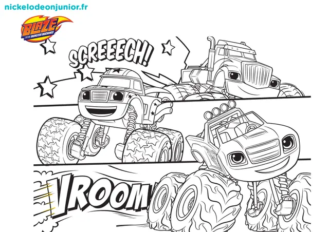 Coloriage 123coloriage Blaze Monsters Machines - Blaze et les Monster Machines à imprimer