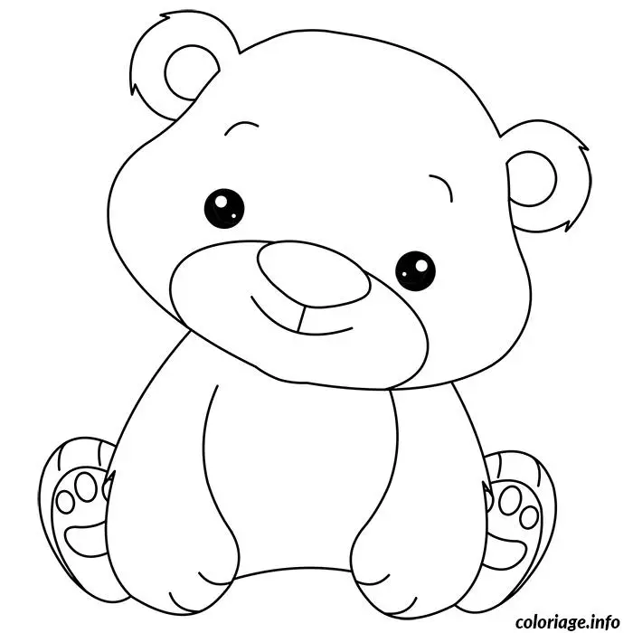Coloriage De bébé ourson - Bébé à imprimer