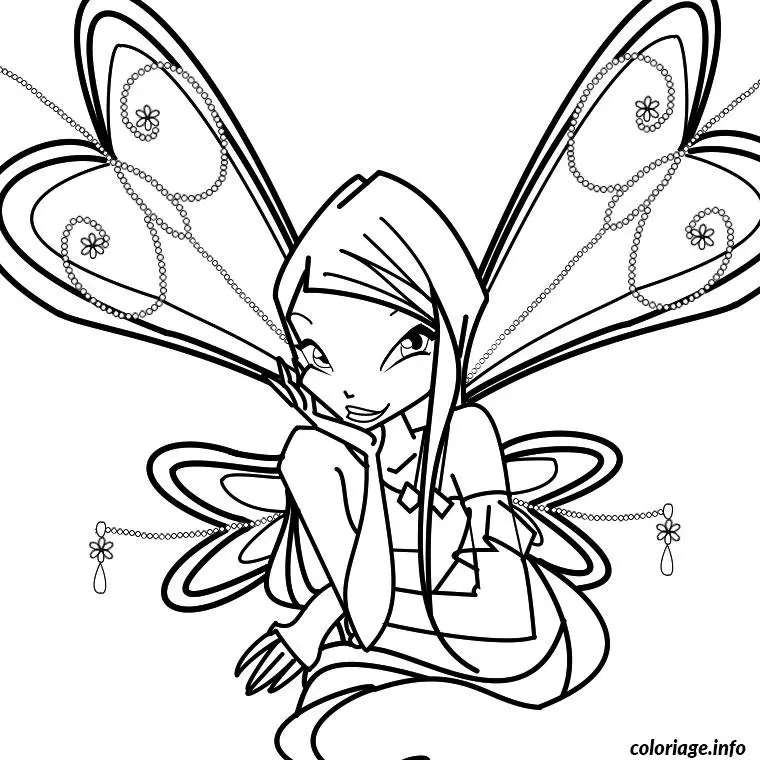 Coloriage Winx animaux - Animaux à imprimer