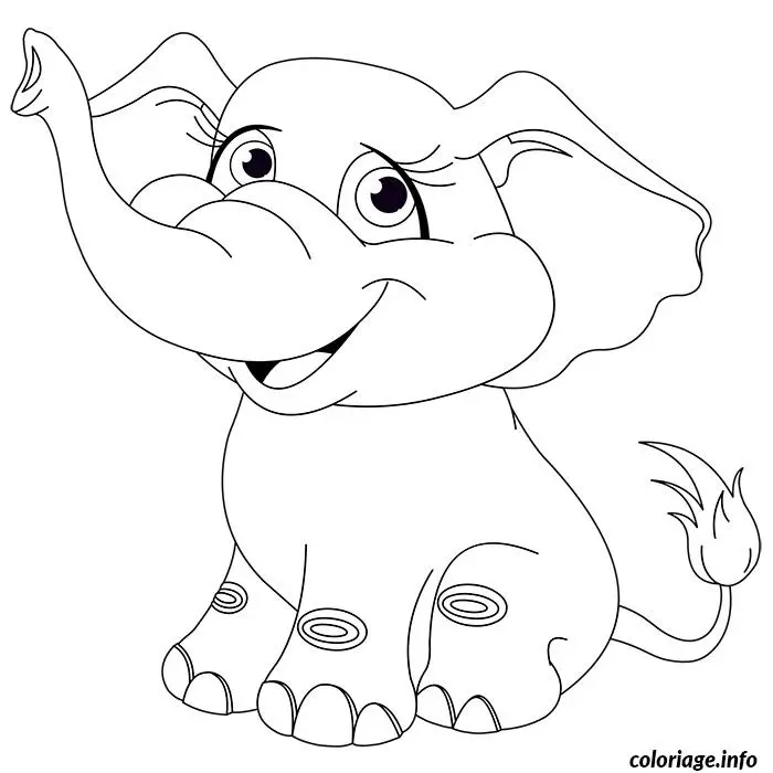 Baby Elephant Calf coloring page to print