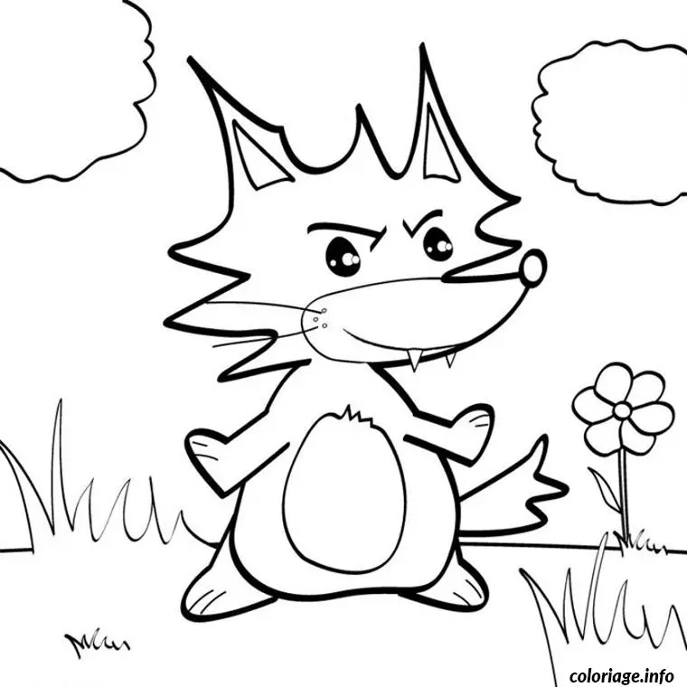 Coloriage Bébé renard - Renard à imprimer