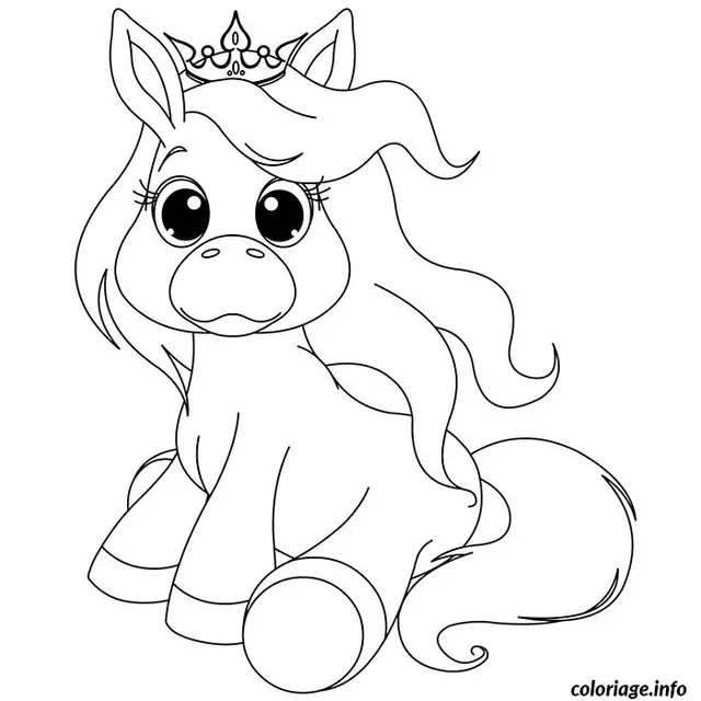 Coloriage De bébé licorne - Licorne à imprimer