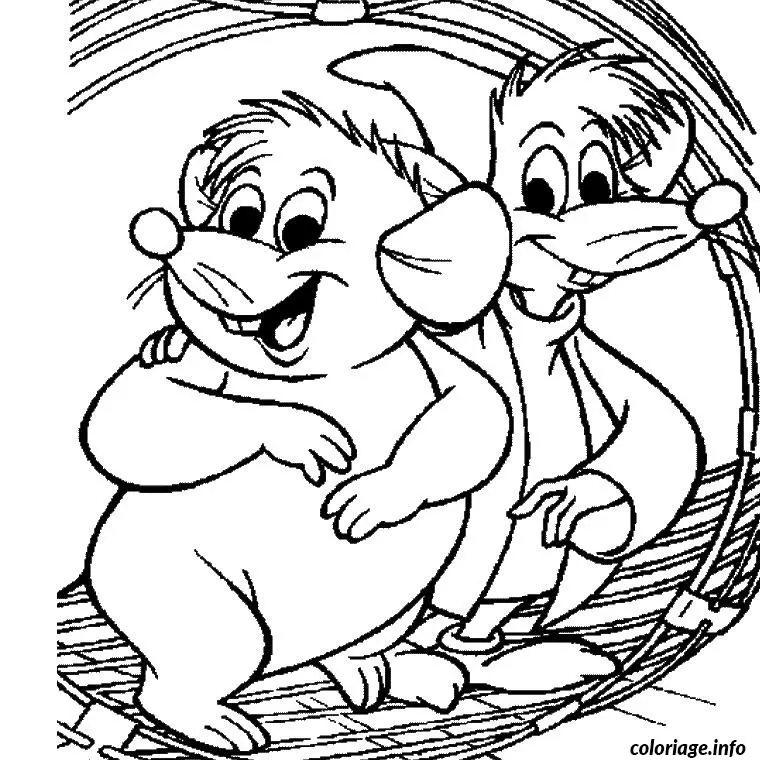 Coloriage Souris cendrillon - Cendrillon à imprimer