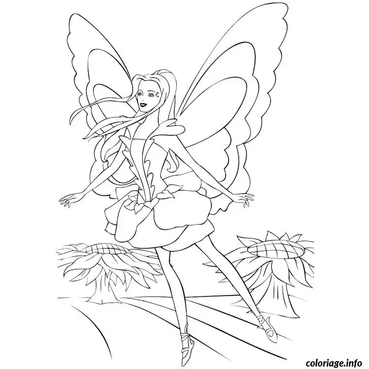 Coloriage Barbie fairytopia - Barbie à imprimer