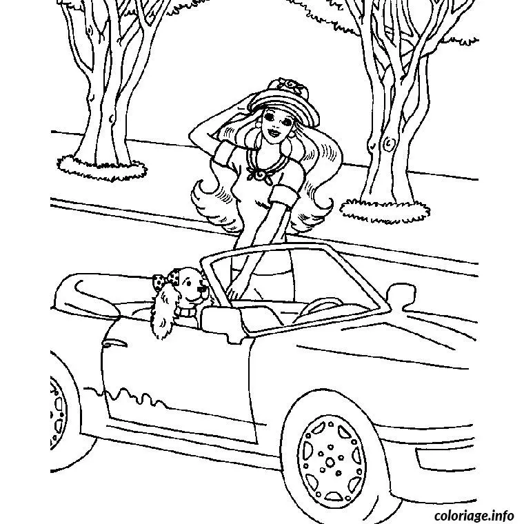 Coloriage Voiture barbie - Voiture à imprimer