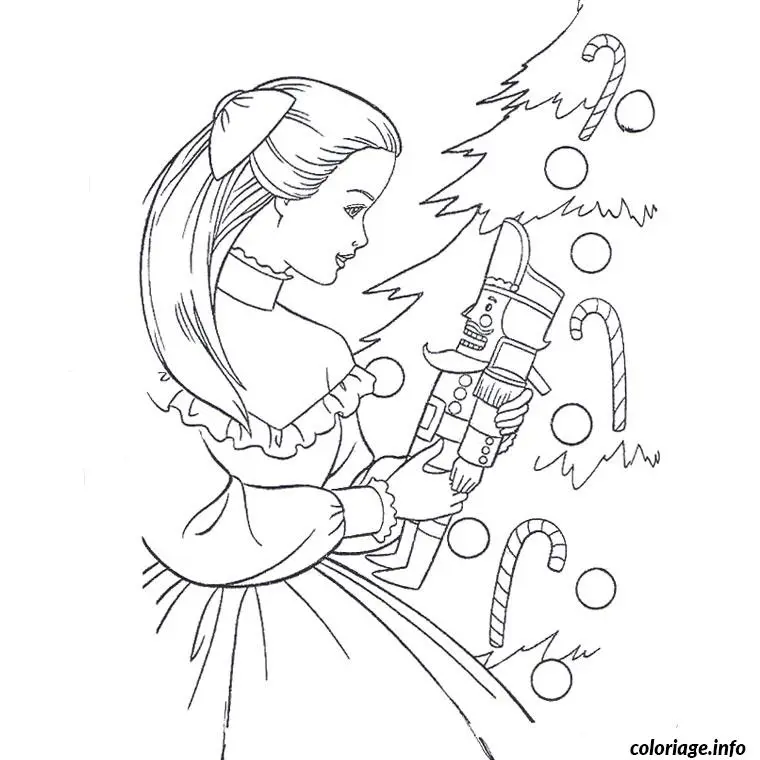 Coloriage Barbie magie de Noël - Barbie à imprimer