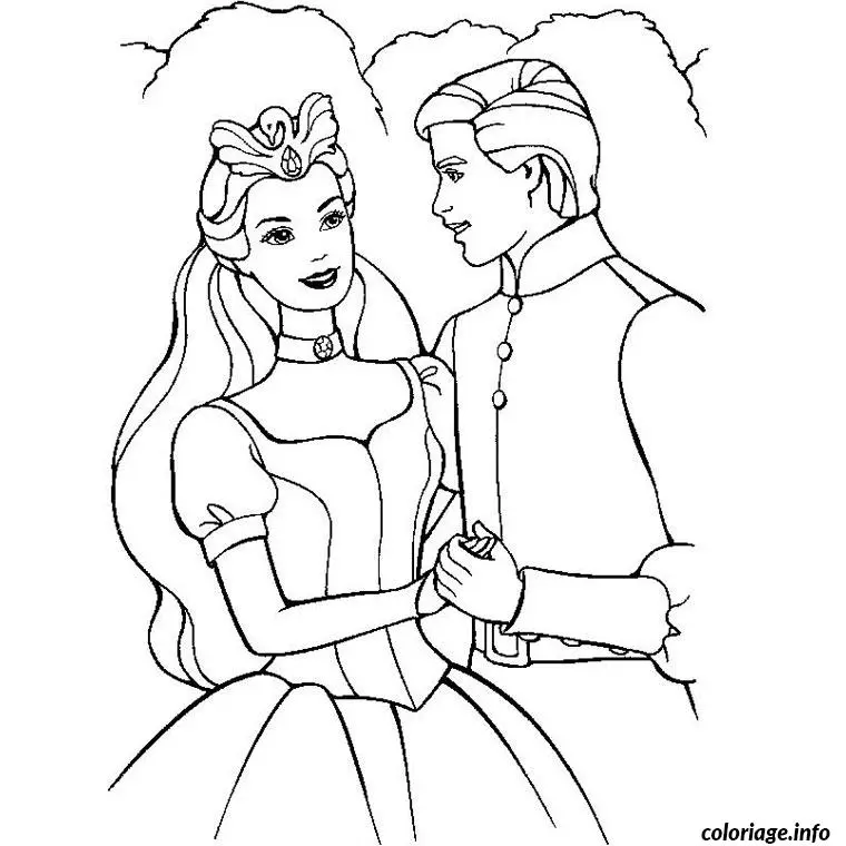 Coloriage Barbie mariee - Barbie à imprimer